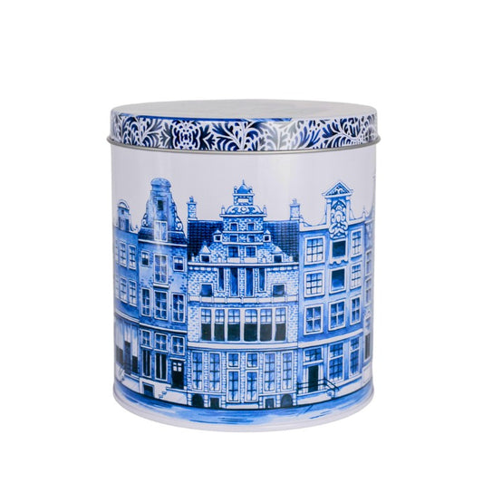 Delft canal houses tin can (without added stroopwafels)