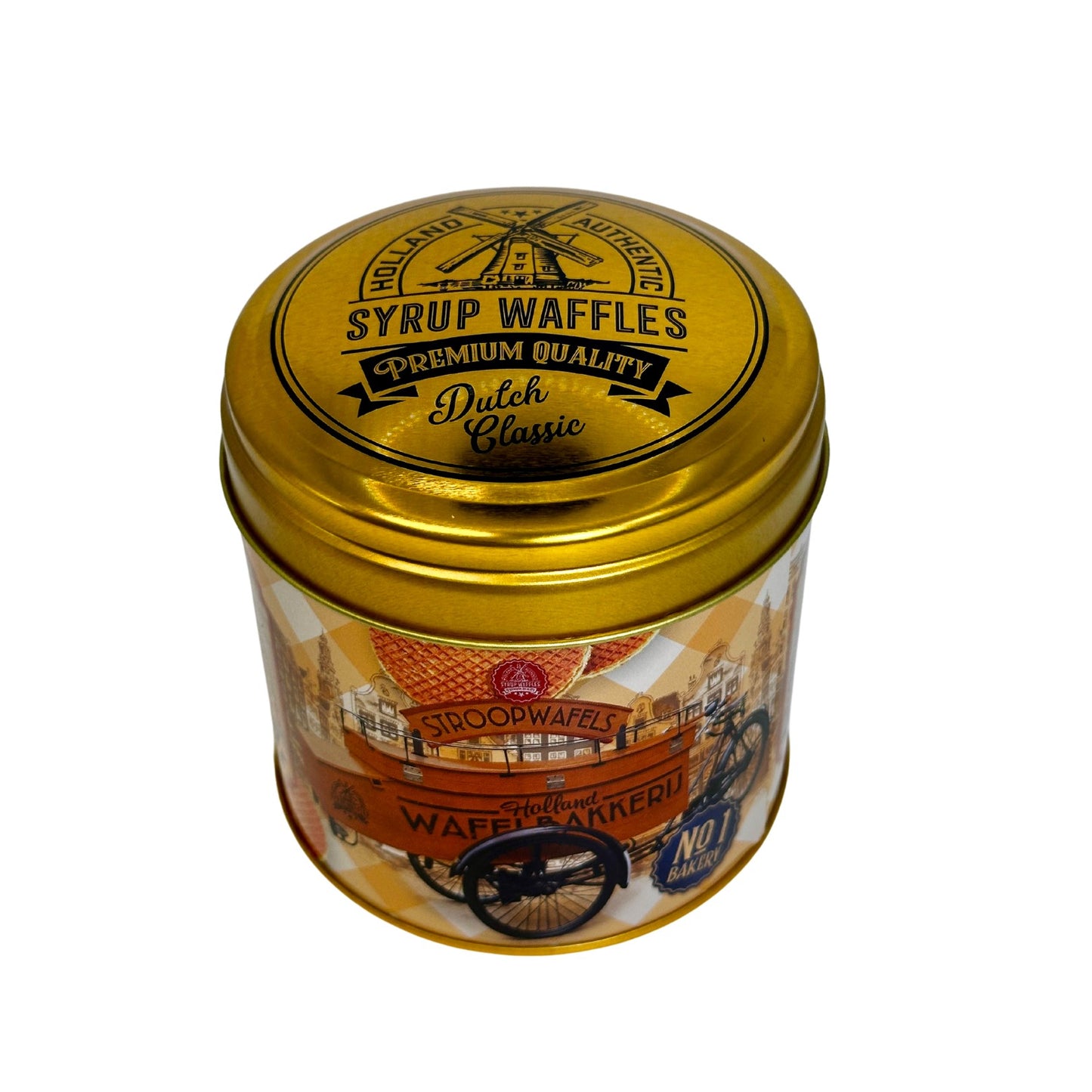 Holland Beauty Tin Can (Bicycle, Pink, or Green) without stroopwafels added
