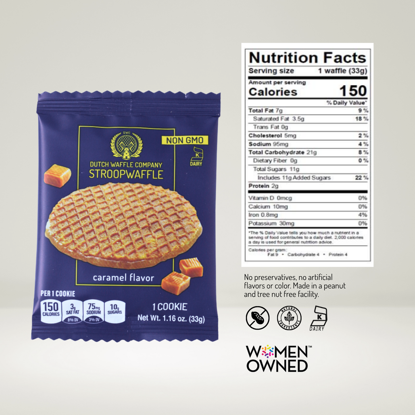 16 Classic Stroopwafels - Single Packs (16 x 1)
