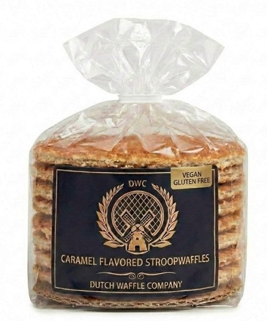 One bag with 8 fresh baked Gluten Free/Vegan stroopwafels to try