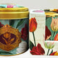 Stroopwafel tin (empty) with elegant mug in Dutch Tulip design