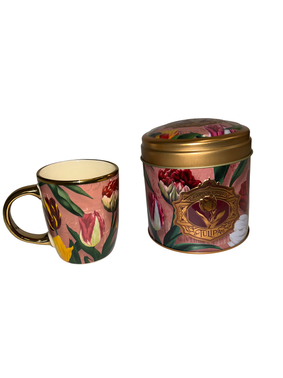 Dutch Tulip Mug and Stroopwafel Tin Gift Set