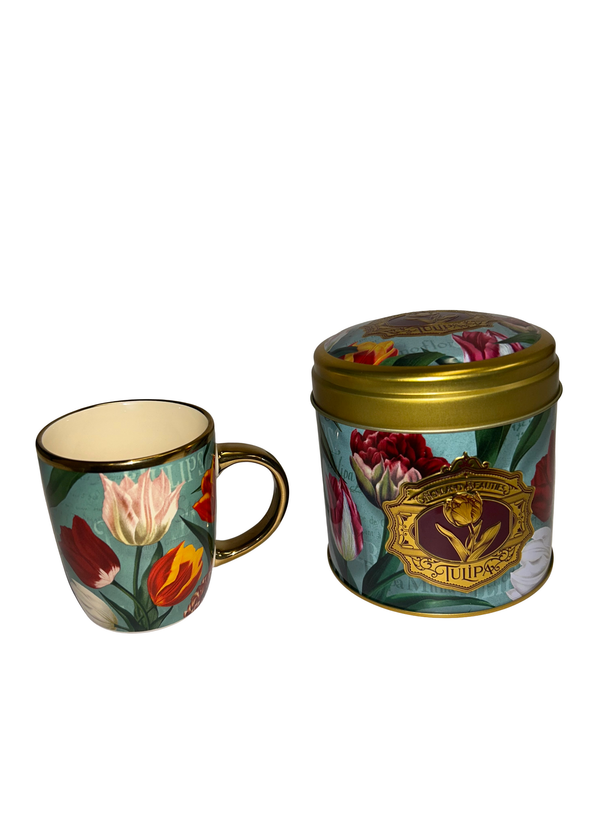 Dutch Tulip Mug and Stroopwafel Tin Gift Set