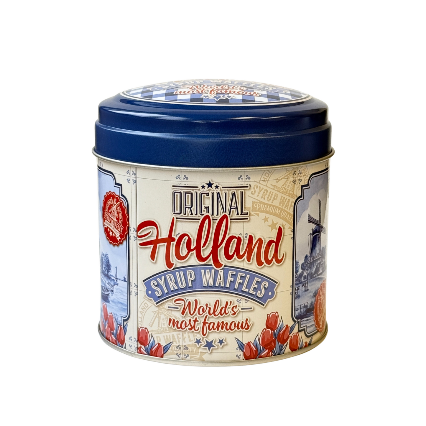 Dutch Design Stroopwafel Tin Can with 8ct Gluten Free - Vegan Stroopwafels Combo