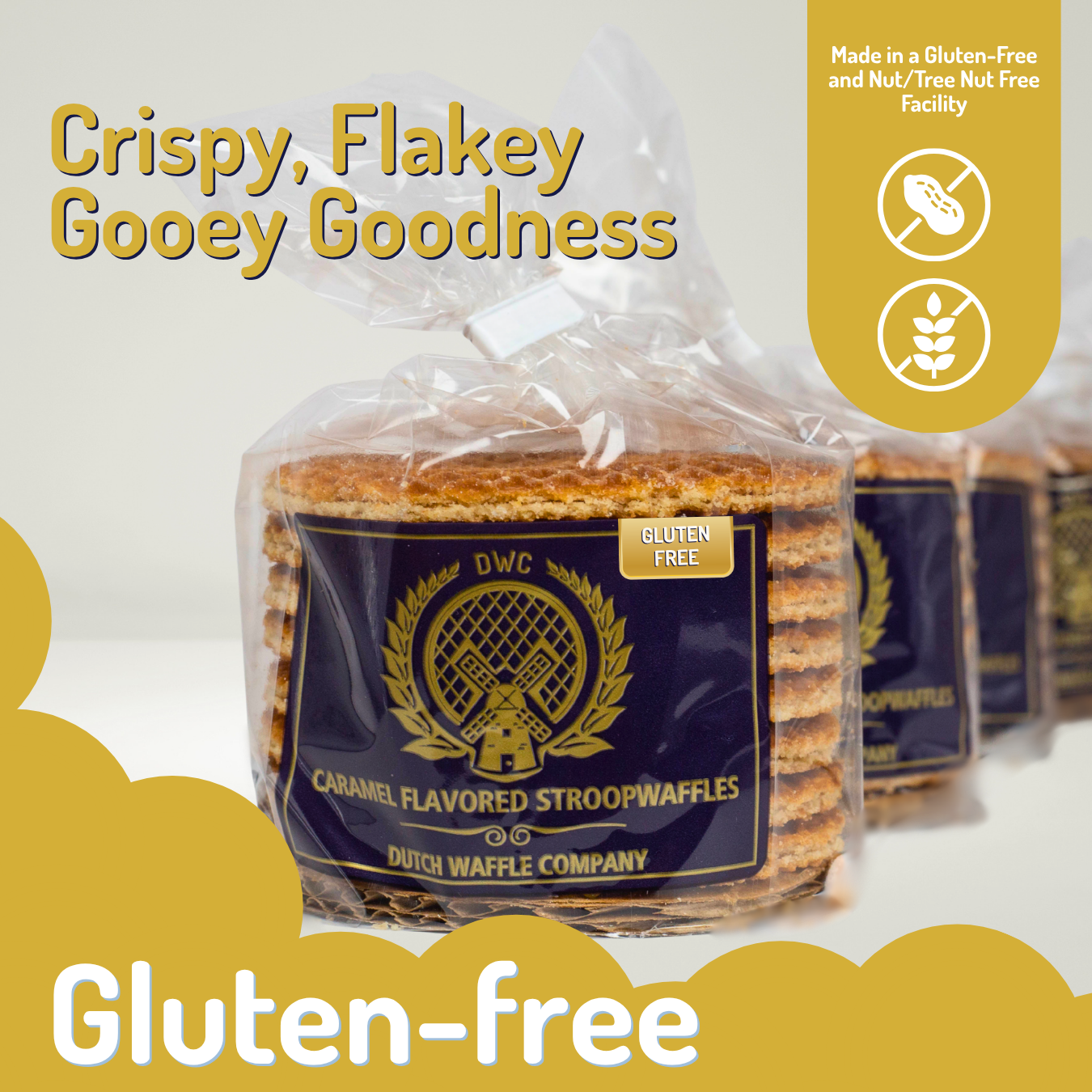 32 Gluten-Free Stroopwafels - Wrapped (4 x 8)