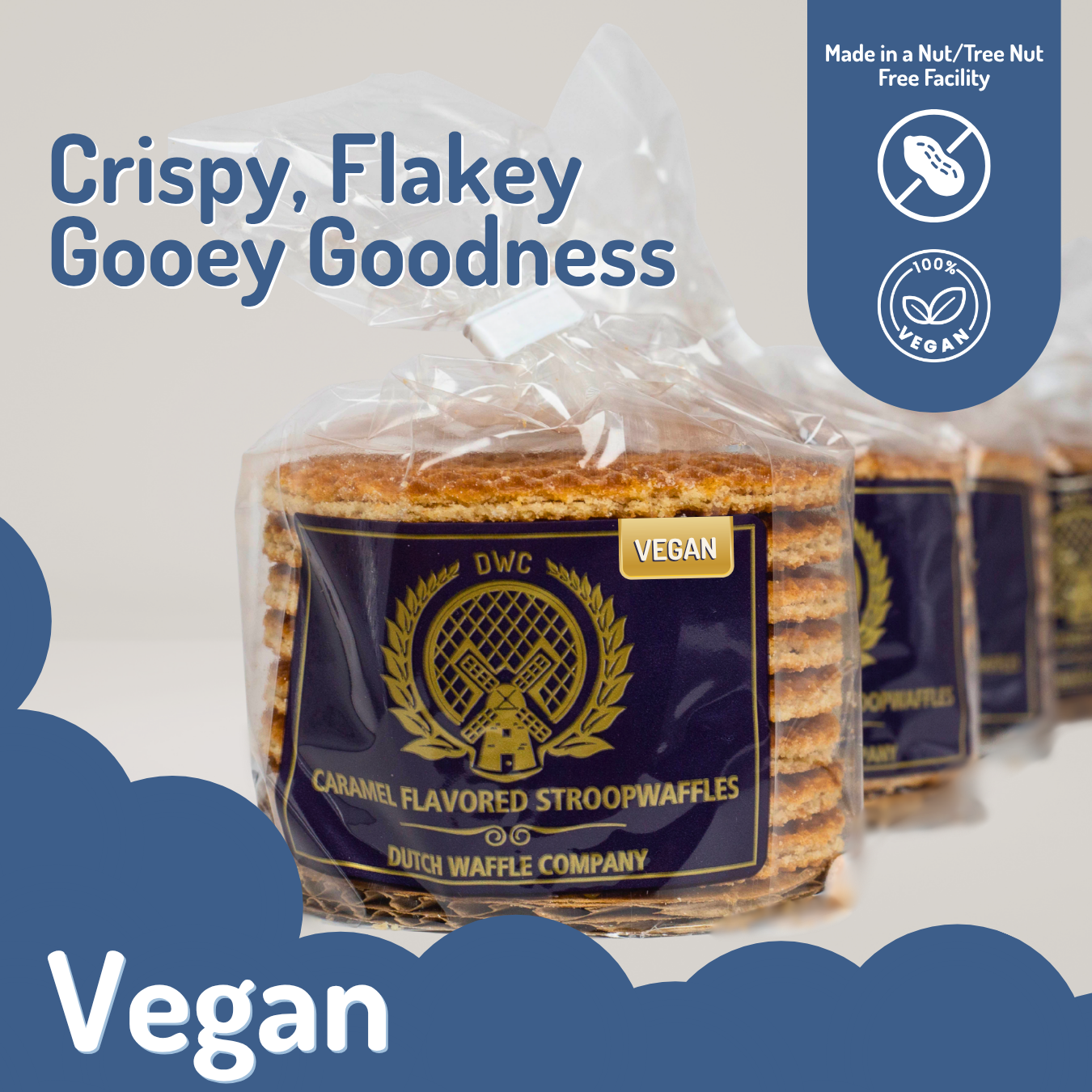 32 Vegan Stroopwafels - Wrapped (4 x 8)