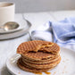 Delicious looking stroopwafels in a cozy setting